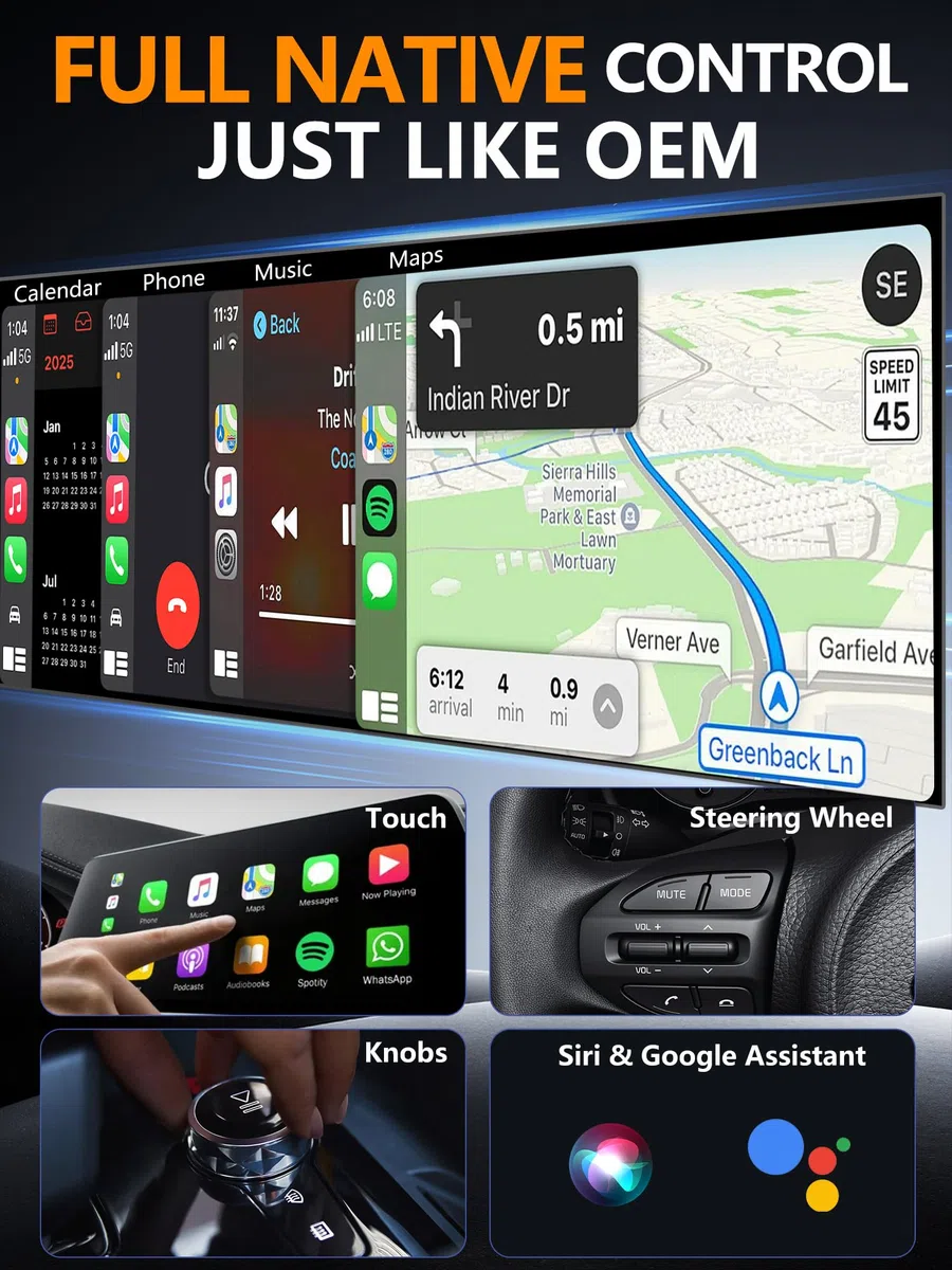 Mini Adattatore CarPlay Wireless Aggiorna da cablato a wireless, Connessione Automatica Veloce, Plug & Play,iOS 10+, Android 10+, Auto dal 2016 in poi(25 pezzi)
