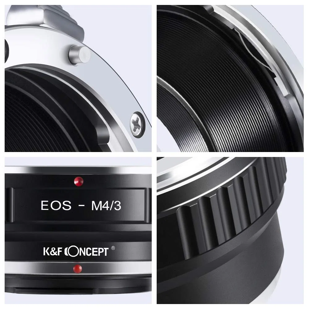 K&F CONCEPT Anello Adattatore per Obiettivo EOS-M4 / 3 per Obiettivo EOS EF a Penna Compatibile con Compatibile con Olympus M4 / 3 MFT E-P1 P3 PL1s PL2 PM2 e Compatibile con Panasonic Lumix DM