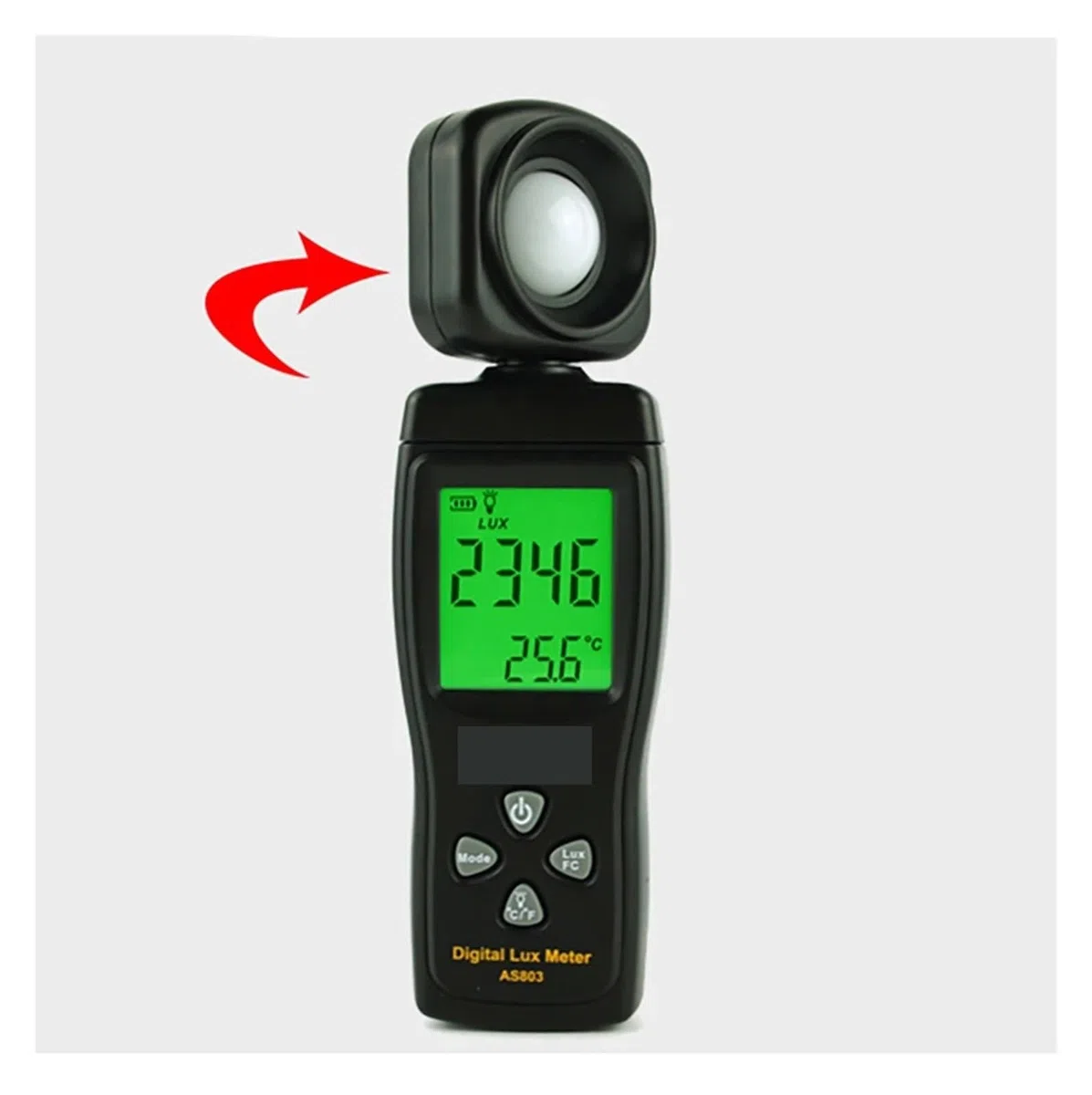 Misuratore digitale UVA/UVB AS803 Luxmetro digitale Tester di luminanza, misuratore di luce 1-200000 Lux Strumenti Fotometro Spettrometro Attinometro LCD retroilluminato, funzione di memoria