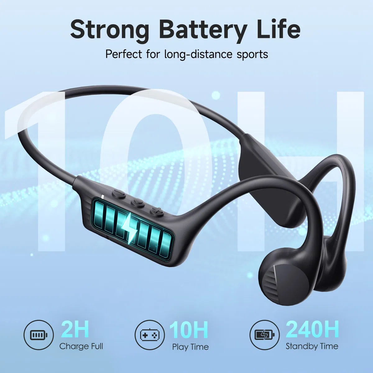 IFECCO Cuffie Conduzione Ossea Wireless 6.0 – IPX67 Impermeabili Auricolari a Conduzione Ossea con Microfono, Cuffie Sportive Senza Fili per Ciclismo, Corsa e Allenamento