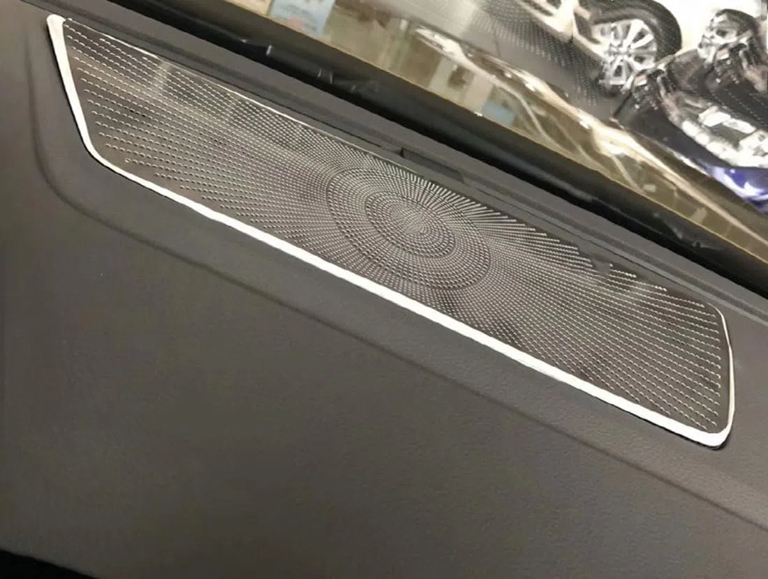 Griglie Protezione Altoparlanti per Passat B8 Variant 2016-2023 Altoparlante Griglia Coperchio Guardia Protezione Casse Copertura Nero,Instrument-panel-horn-cover-1pcs