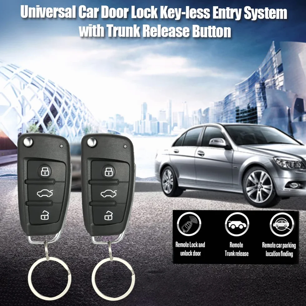 Shkalacar Sistema di chiusura centralizzata per blocco porta auto, universale Sistema di chiusura centralizzata con telecomando