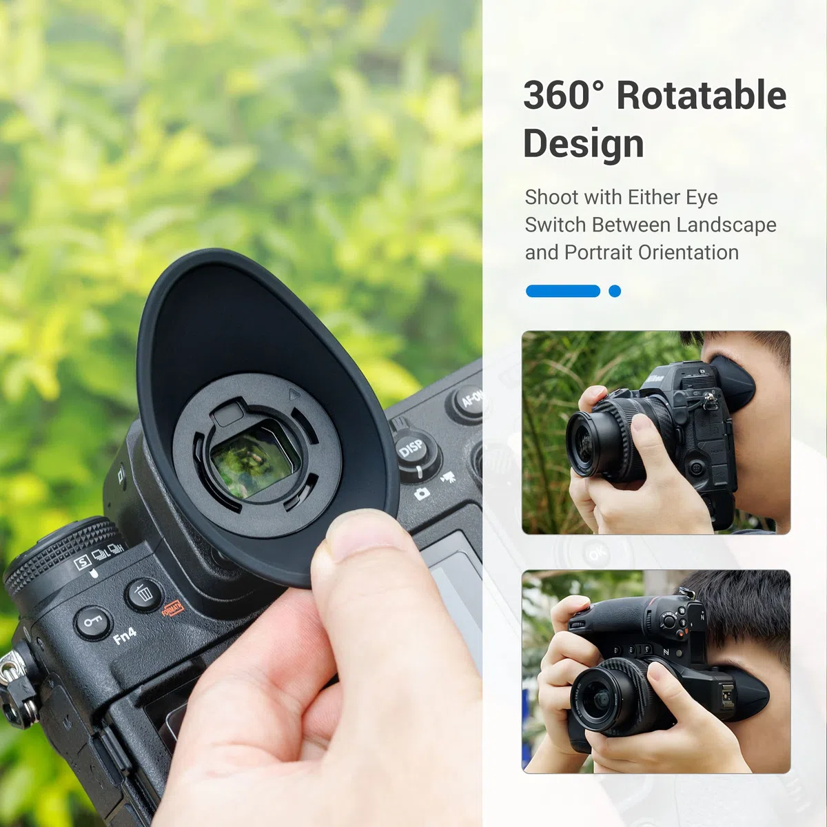 JJC Protezione mirino oculare in silicone morbido per Nikon Z9, Z 9, Z8, Z 8 Mirrorless fotocamera sostituisce Nikon EN-DK33