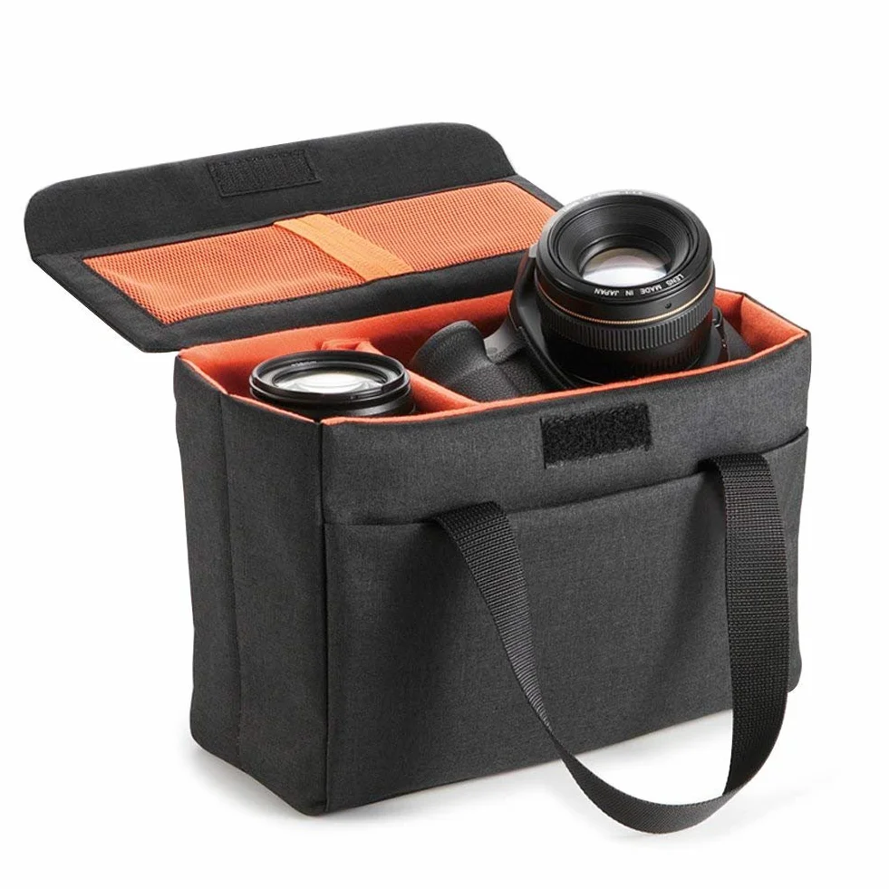 BAIGIO DSLR Custodia Macchina Fotografica Inserto Antiurto Custodia Fotocamera Reflex Borsa Macchina Fotografica Marsupio Fotografico Borsa Fotocamera per Nikon Canon Fuji Olympus Sony, Nero-Ar