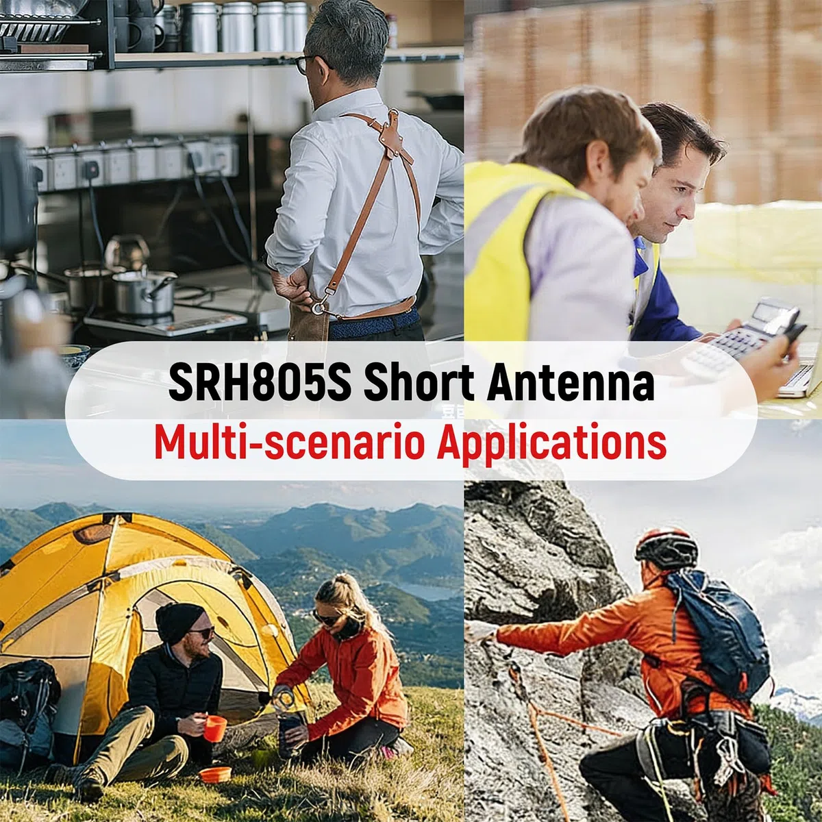 SRH805S Antenna universale di ricambio corta per walkie-talkie VHF/UHF 144/430/1200MHz SMA maschio antenna per radio BTECH PUXING Kenwood HYT (confezione da 2)