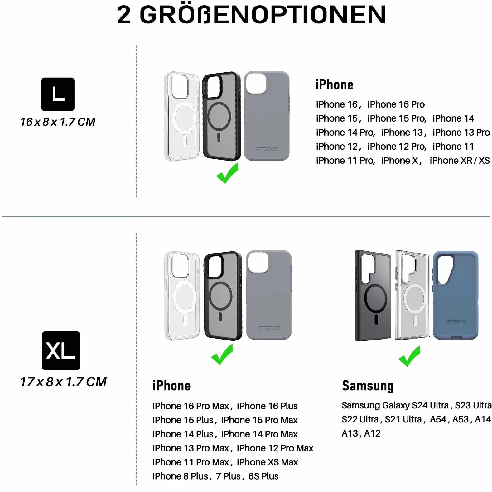 ykooe Custodia Orizzontale con Clip per iPhone 11,12,13,15,14 Pro Max, Cintura Fondina con Slot Carte Magnetica per Samsung Galaxy A14,A54,A53,A34,A52,S23,S22,S21 Ultra, (XL)