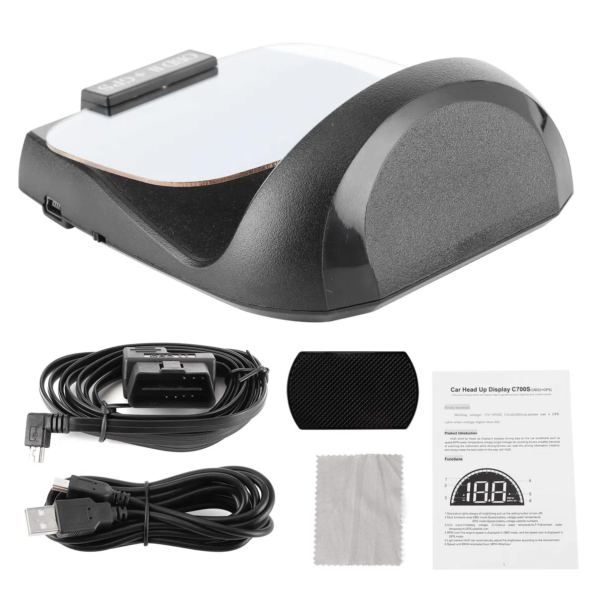 Display universale per auto Head Up HUD GPS doppio OBD
