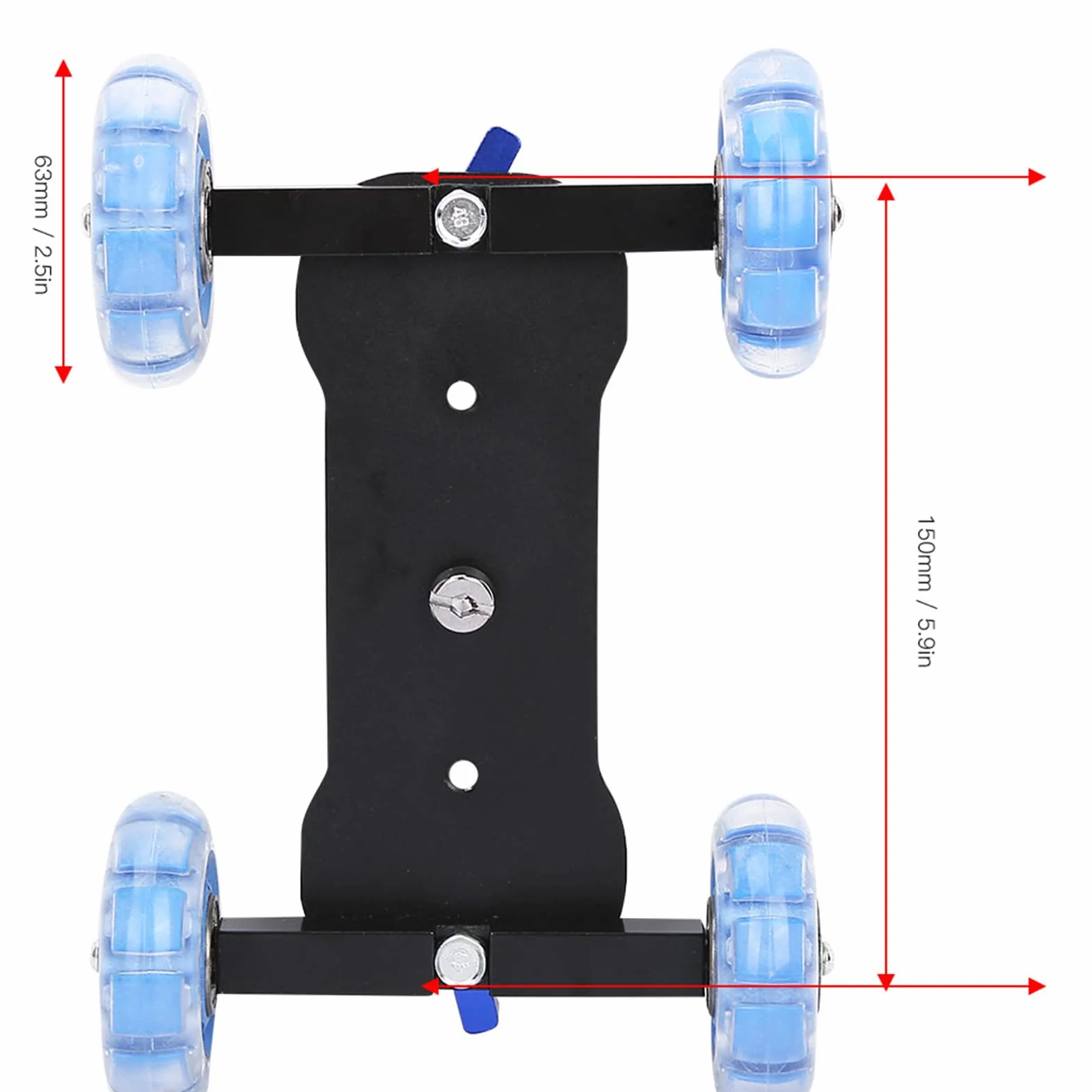 BuyWeek Camera Dolly Skater, Scaled Camera Table Dolly Slider Mini Desktop 10 KG Carico Rail Roller Track Slider per Videocamera DLSR