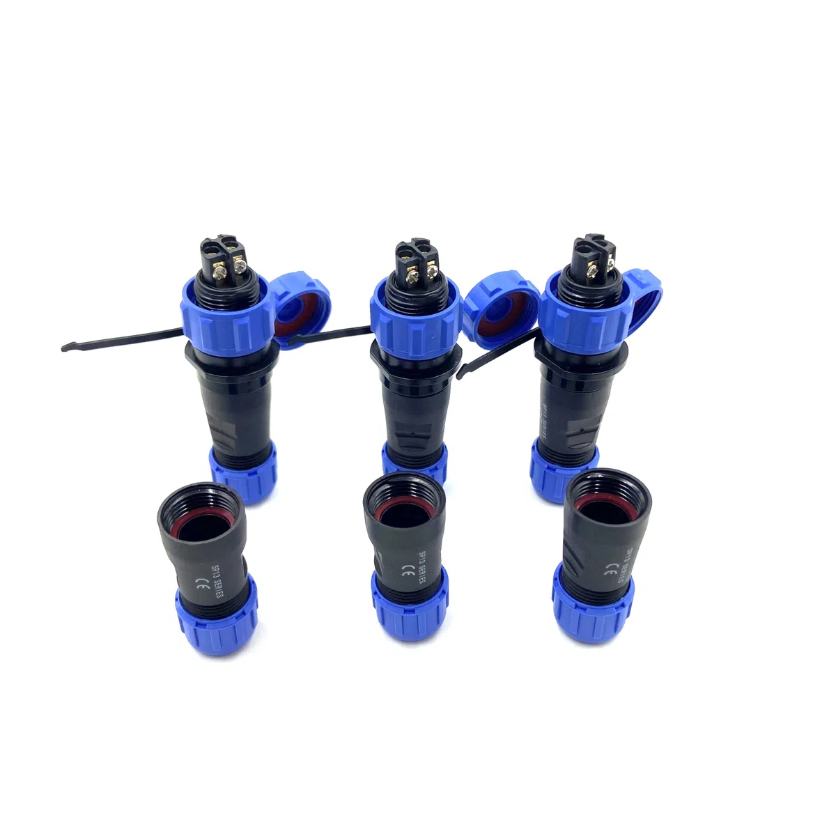3 connettori per aeronautica SP13 2 poli, IP68 2 pin, spina aviazione senza saldatura, spina impermeabile per lampade esterne, 250 V 13 A (14 AWG cavo a vite crimpatura)