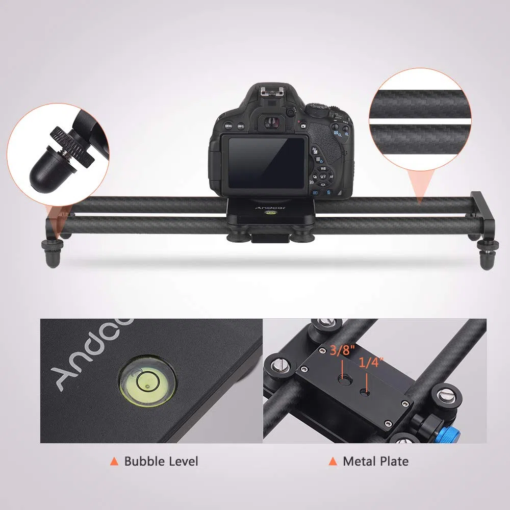 Andoer Telecamera In Fibra Di Carbonio Track Slider Video Stabilizzatore Binario Con Mini Morsetto Per Telefono A Testa Sferica Per Fotocamera Dslr Videocamera Videocamera Dv Accessori Fotografici