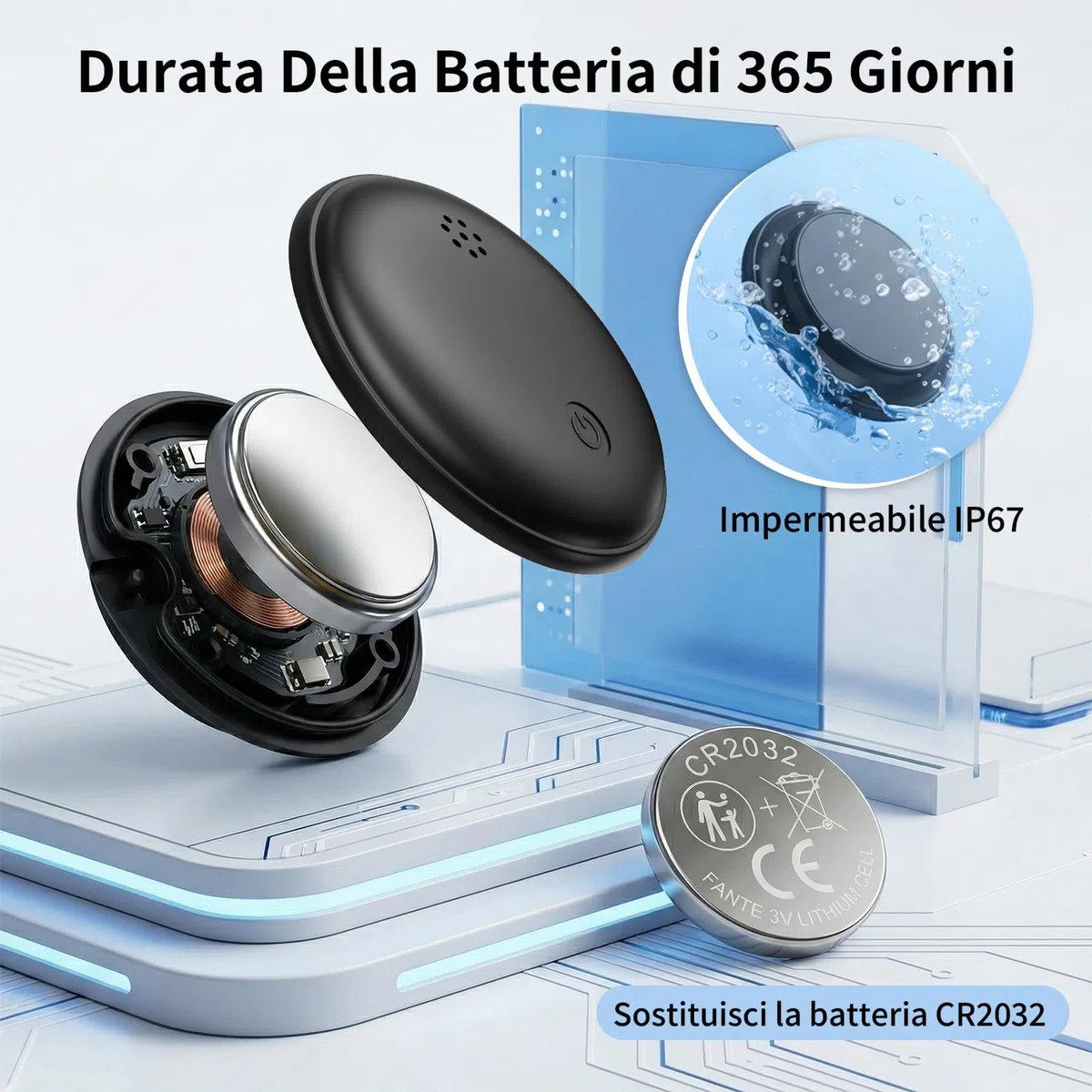 GPS Tracker per Auto Android, Bluetooth Localizzatore Gps Senza SIM, Magnete Integrato Ultra-Potente Compatibile con Google's Find Hub (Solo Android) per Bambini, Auto, Animali Domestici - Nero