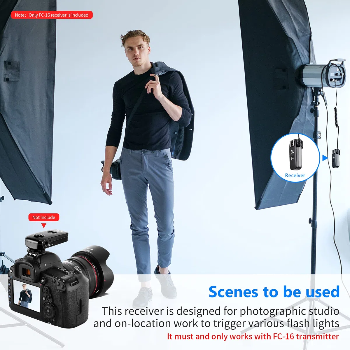 Neewer FC-16 2.4G 16 Canali Ricevitore Flash Remoto Wireless Compatibile con Fotocamere DSLR Canon Nikon e Sony A9II A9 A7RIV A7RIII A7RII A7R A7III A7II A7 A7SII A7S A6600 A6500 Fotocamere Mirrorless