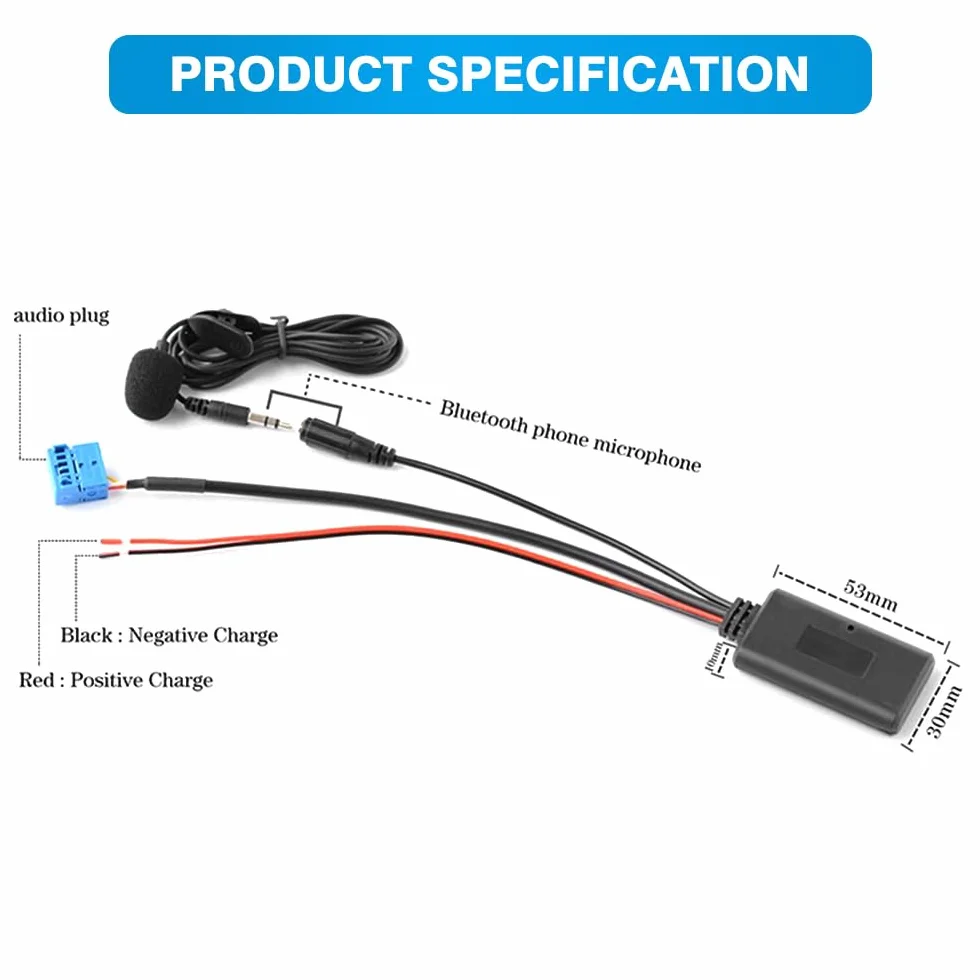 Adattatore audio Bluetooth 5.0 per auto, cavo USB a AUX, ricevitore musicale adattatore vivavoce, adattatore cavo interfaccia musicale con microfono, accessorio B-M-VV MINI C00PER