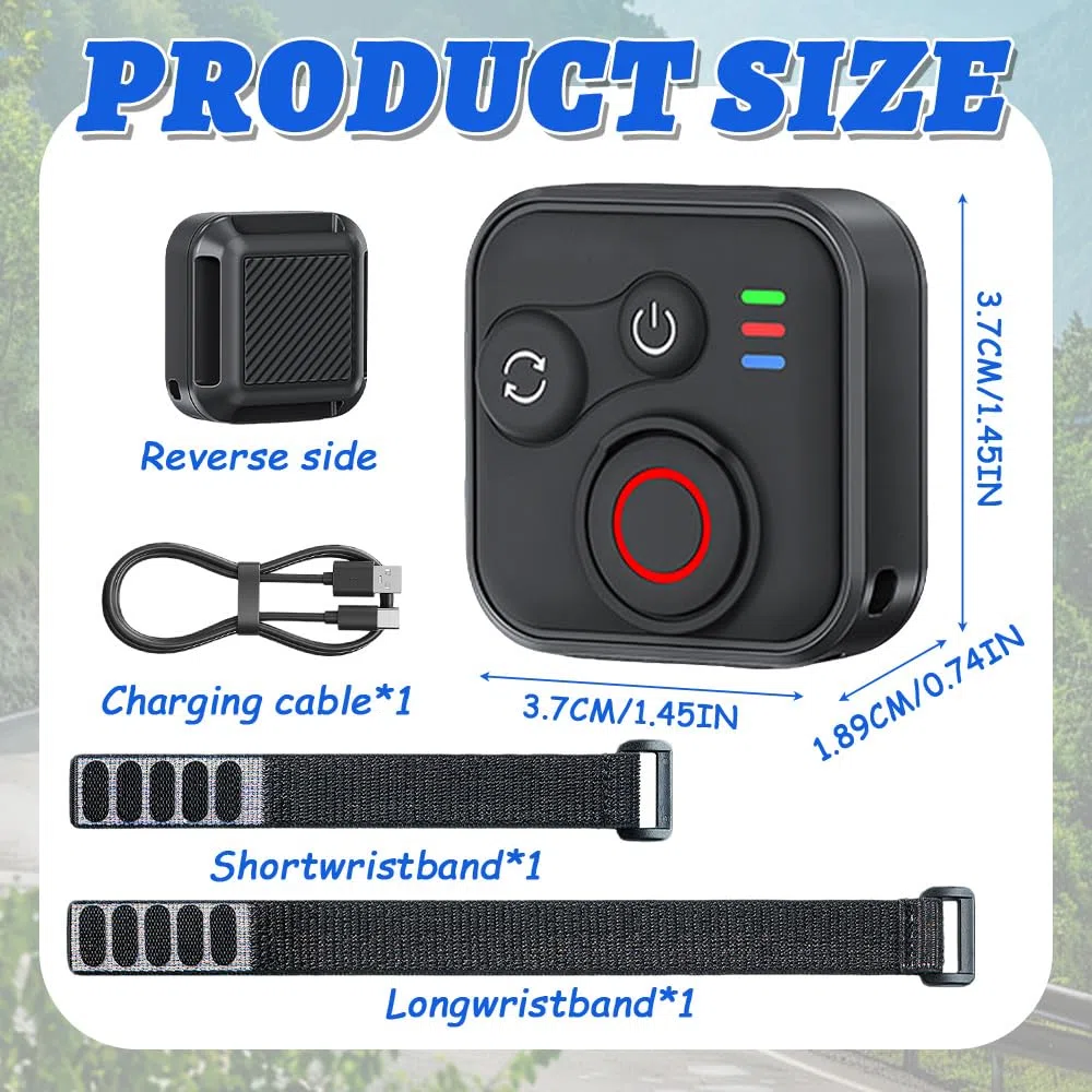 Bluetooth Telecomando per GoPro Hero 13/12/11 Insta360 X3/X4/X5/Ace Pro 2/Ace Pro/GO3S/GO3/IOS/Android,Telecomando Bluetooth con Cinturino da Polso e Cavo di Ricarica USB,Senza Fili Telecomando