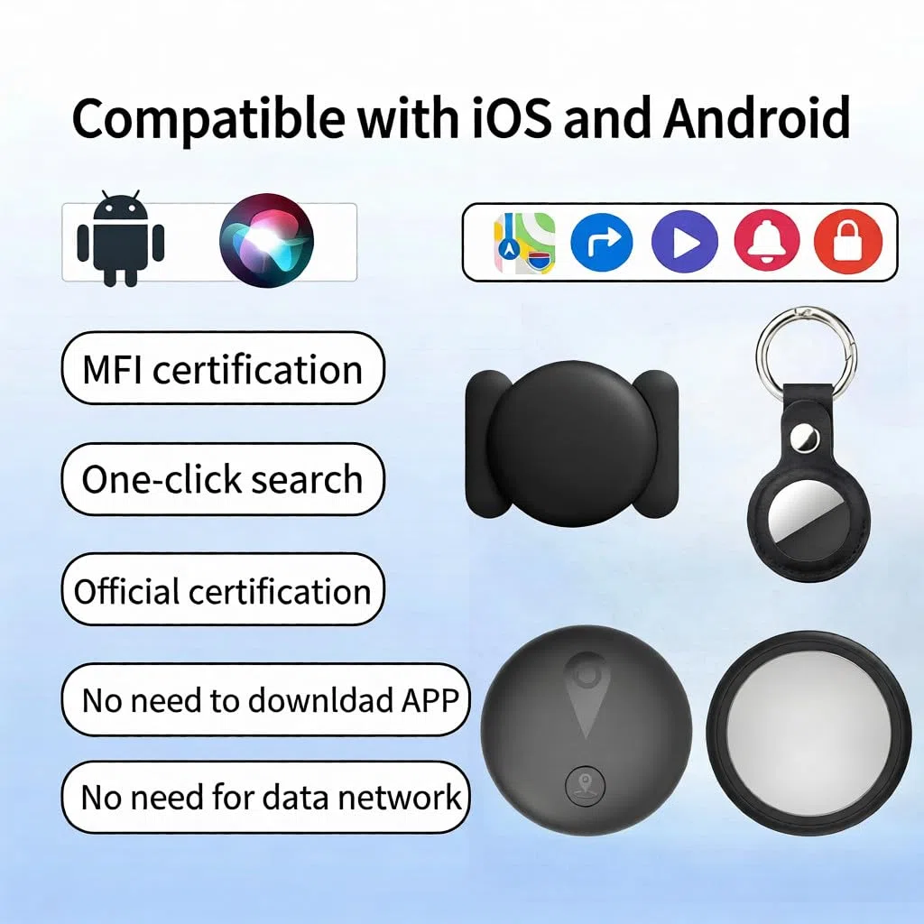 Localizzatore GPS per Auto, Mini Tracciatore Magnetico Senza Sottoscrizione, Compatibile con Android/iOS, Tracciamento in Tempo Reale, Impermeabile IP68, Compatto per Auto, Animali e Bagagli, Nero