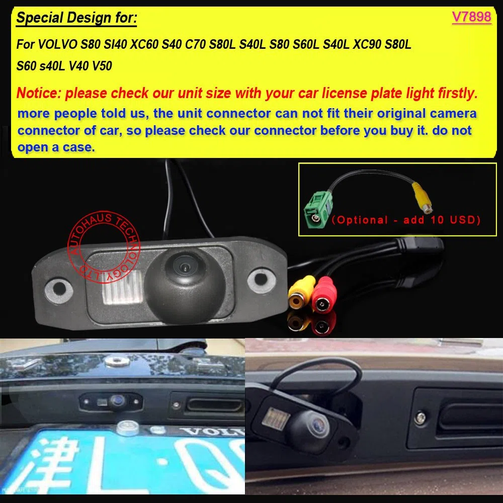 Colore Telecamera di retrovisione con Linee di griglia Come Luce Targa, Retrocamera di parcheggio compatibile con S80L S40L S80 S40 S60 V60 XC90 XC60 C70 S60L V40 R XC 70