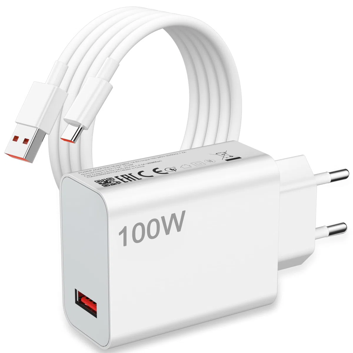 ASKUBSKU Caricatore 100W e Cavo USB C per Xiaomi Redmi Note 15 Pro+ POCO X8 Pro Max F8 Ultra 17 Pro MAX 5G,Rapida Ricarica Adattatore di Caricabatterie e 1Metro Cavo Tipo C da 6A per Redmi K90 Pro Max