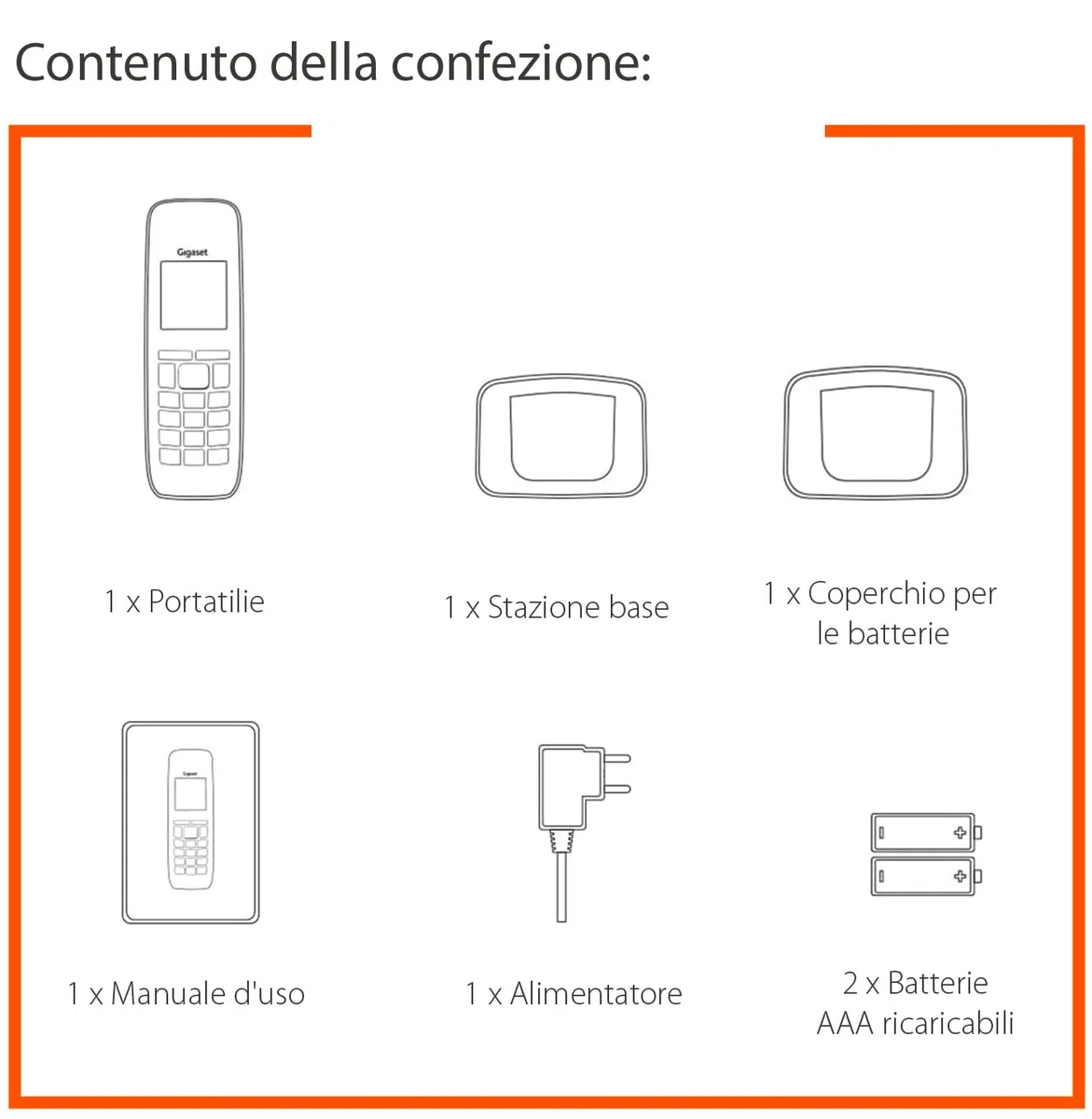 Gigaset PURE 120 - Telefono cordless - Protezione dalle chiamate indesiderate, Nero Antracite [Compatibile in IT, DE, FR, NL, BE, CHE, AUT]