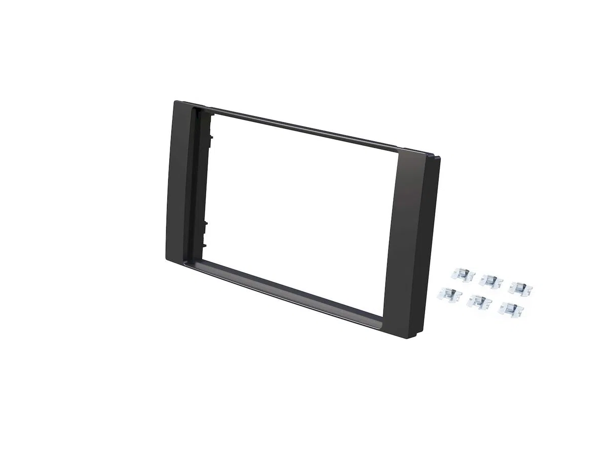 Audioproject A161 - Set mascherina autoradio doppio DIN compatibile con Ford C-Max S-Max Focus 2 Fiesta Fusion Mondeo Kuga Transit adattatore radio nero