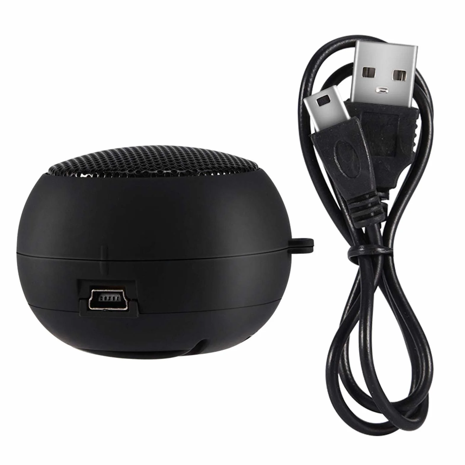 Mini subwoofer per musica da viaggio all'aperto con altoparlante retrattile unico portatile, con cavo audio da 3,5 mm, per tablet MP3 MP4 MP5 Mobile Computer Computer(Nero)