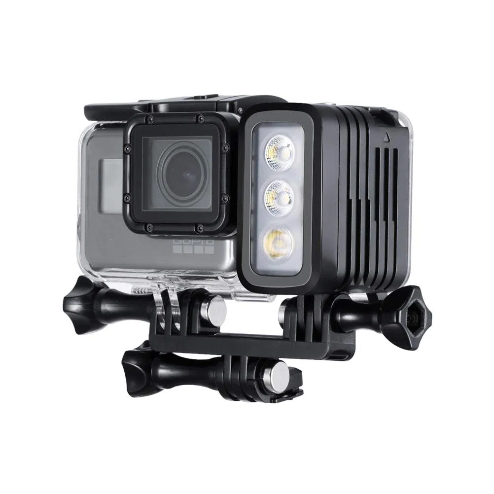 SOONSUN - Luce subacquea da 50 m, multifunzione, impermeabile, per GoPro Hero 8, 7, 6, 5, 4, 3, Fusion Session, Canon Nikon Pentax e altre fotocamere Action e DSLR (doppia batteria inclusa)