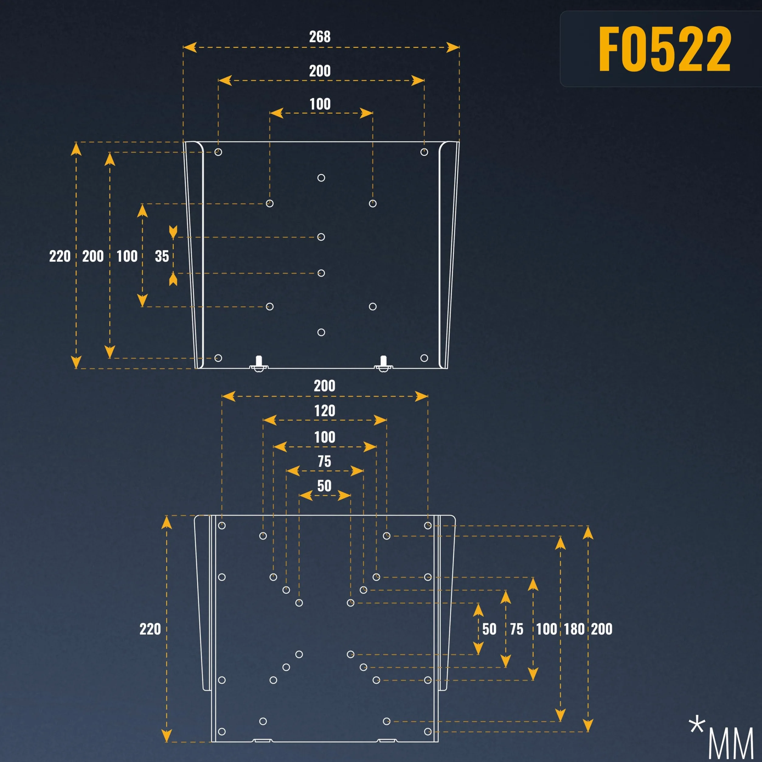 RICOO F0522 Supporto monitor da parete Staffa schermo 15-55 pollici per 15 32 55 pollici fisso slim fino a 30 kg max VESA 200x200