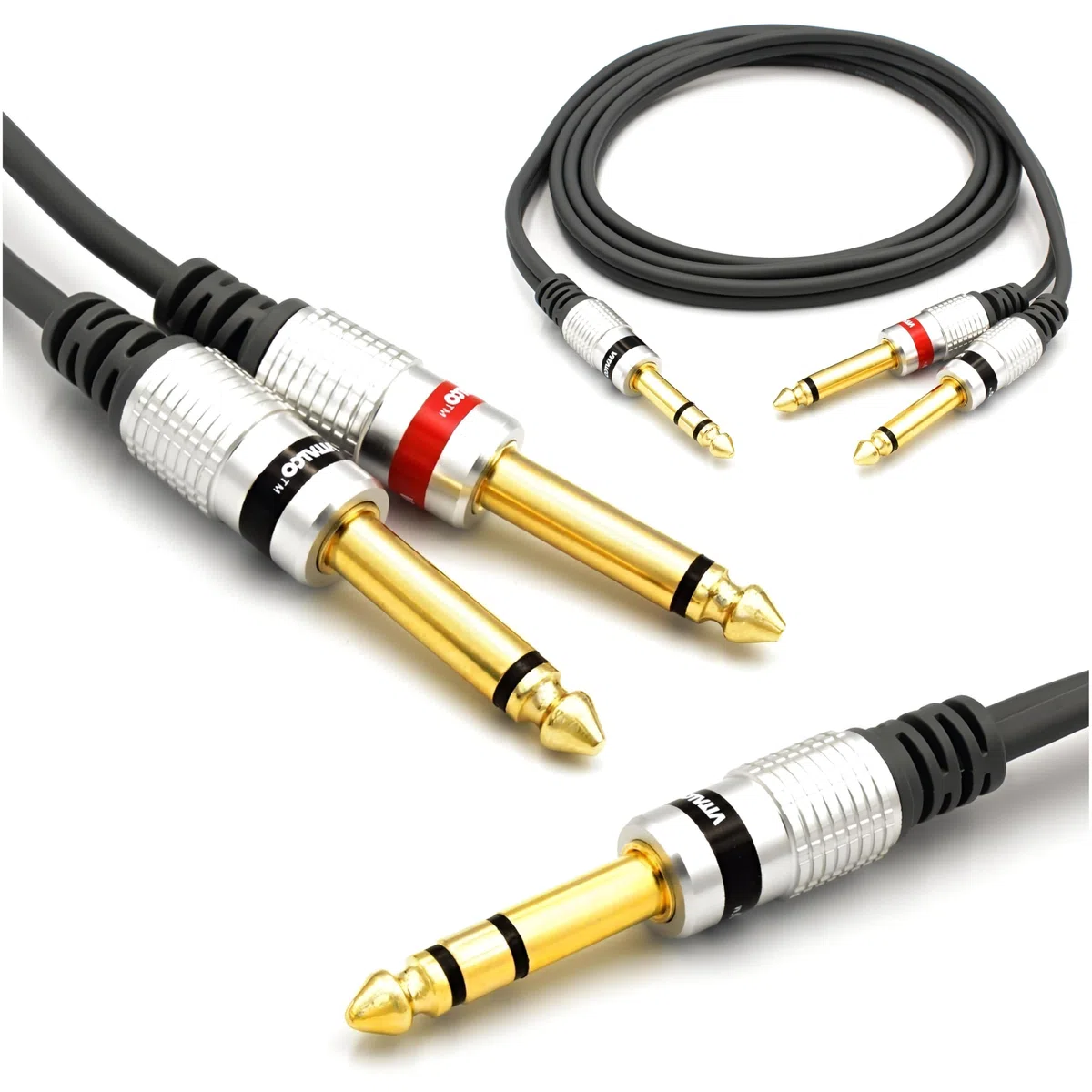 Cavo Jack 6.3 Stereo a 2x 6.3 Mono 5m Audio Maschio 6.35mm TRS Stereo a Doppio 6.35mm Mono TS Insert Y Splitter Cavo Connettore Adattatore
