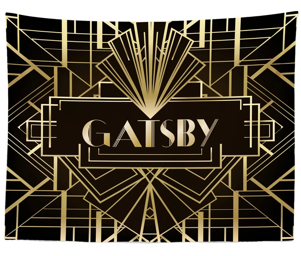BELECO 2.1x1.5mSfondo in tessuto Gatsby per fotografia Grande striscione dorato nero e oro Anni '20 Retro Ruggente Gatsby Decorazioni per feste a tema Sfondo di compleanno Studio fotografico