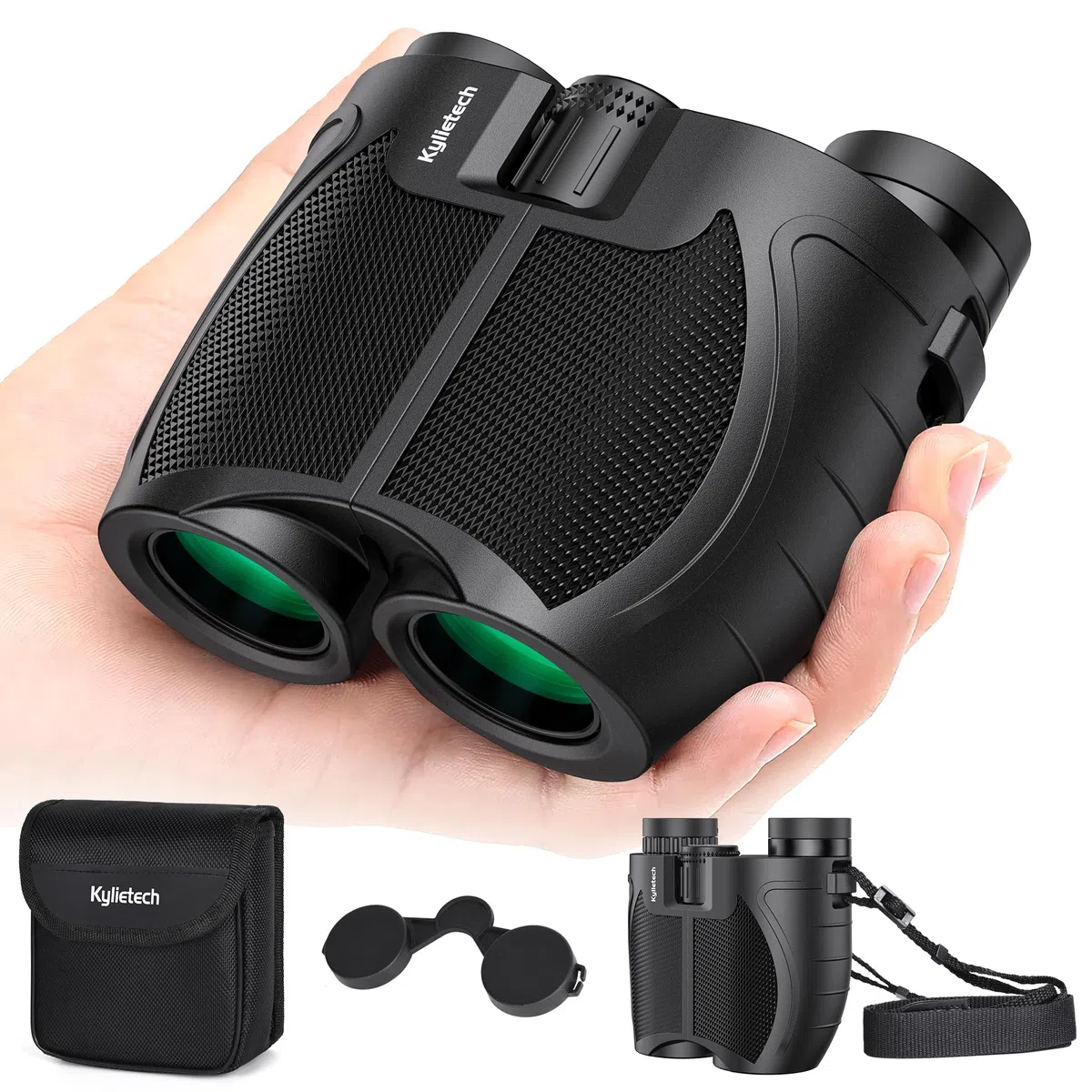 Kylietech Binocolo Compatto 12 x 25, Binocolo Leggero per Adulti e Bambini, Effetto Multistrato FMC e Prismi BAK-4, Ideale per Sport All'aria Aperta, Viaggi e Caccia, Concerti