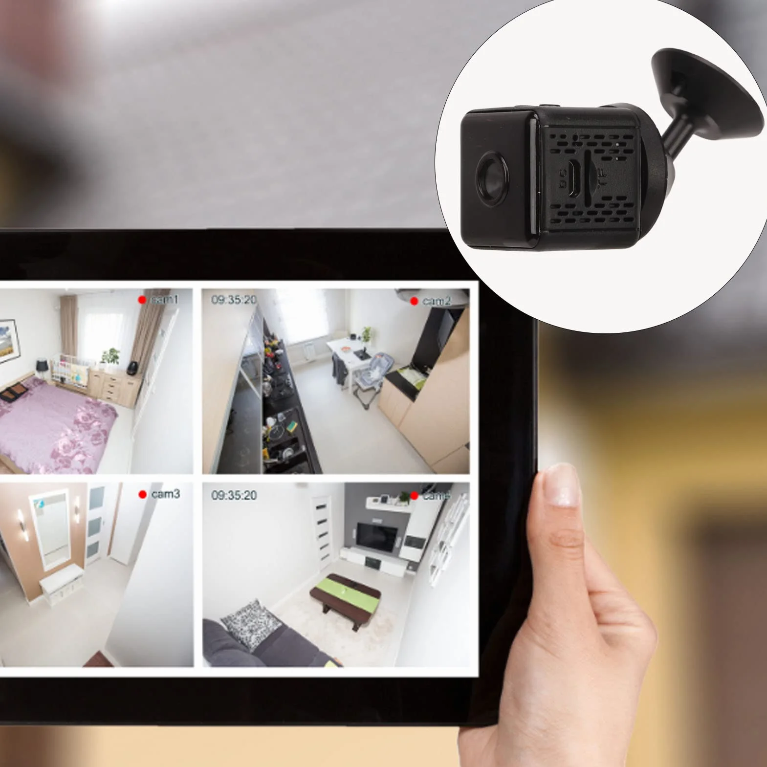 Mini telecamera wireless 1080p visione notturna rilevamento movimento registrazione in loop telecamera WiFi per interni ed esterni