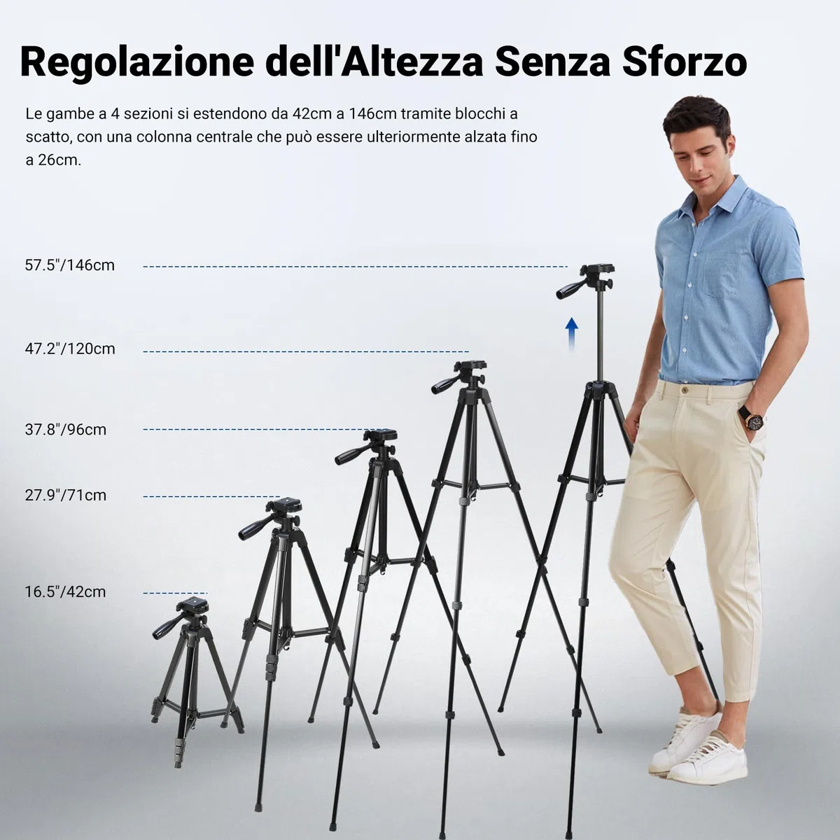 NEEWER ENTRY LEVEL VERSION Treppiede per Telefono e Fotocamera, Cavalletto da Viaggio Portatile Leggero Metallico con Supporto Cellulare a Cold Shoe Compatibile con iPhone per Riprese Video Film, TP53