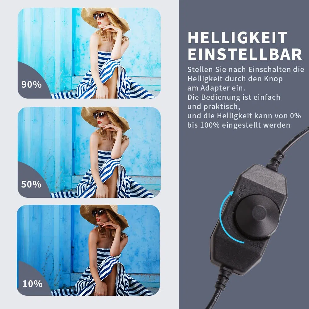 Fotostudio - Set di illuminazione a LED con custodia, flessibile, per bellezza, sopracciglia, tatuaggi, trucco, odontoiatria, ciglia, ritratti, luce di riempimento