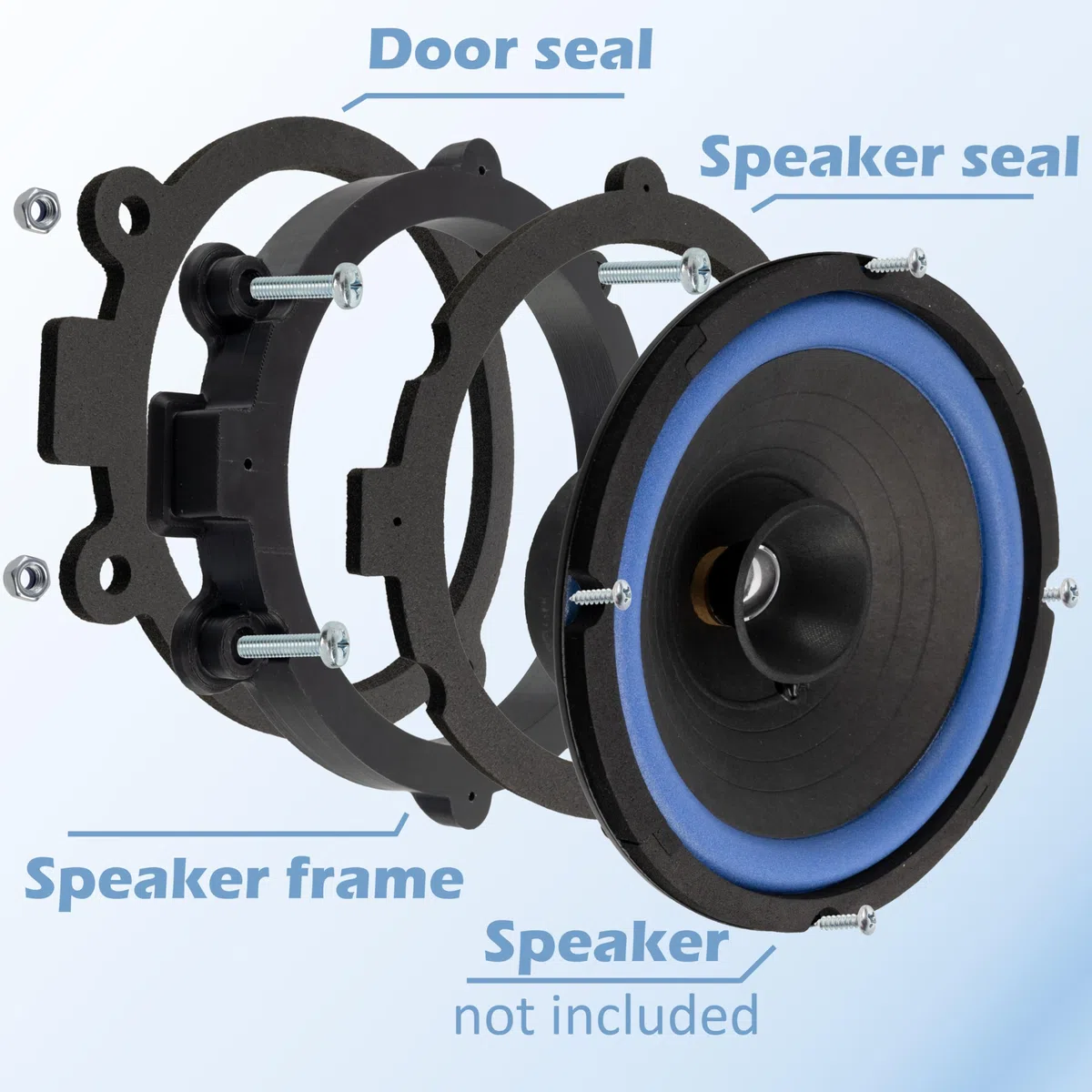 Aerzetix - Kit di 2 adattatori/supporti per altoparlanti Ø130mm per porte anteriori | compatibile con Mercedes Sprinter W906, Vito W639, VW Crafter I