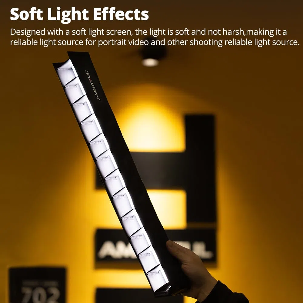 AMBITFUL A2PRO A2 PRO - Luce tubolare RGB, CRI 95 TLCI 97, colore preciso, 2500 K-8500 K, regolabile in modalità RGB CCT HSI, effetto luce 26 Fx, supporto APP Control (A2PRO)