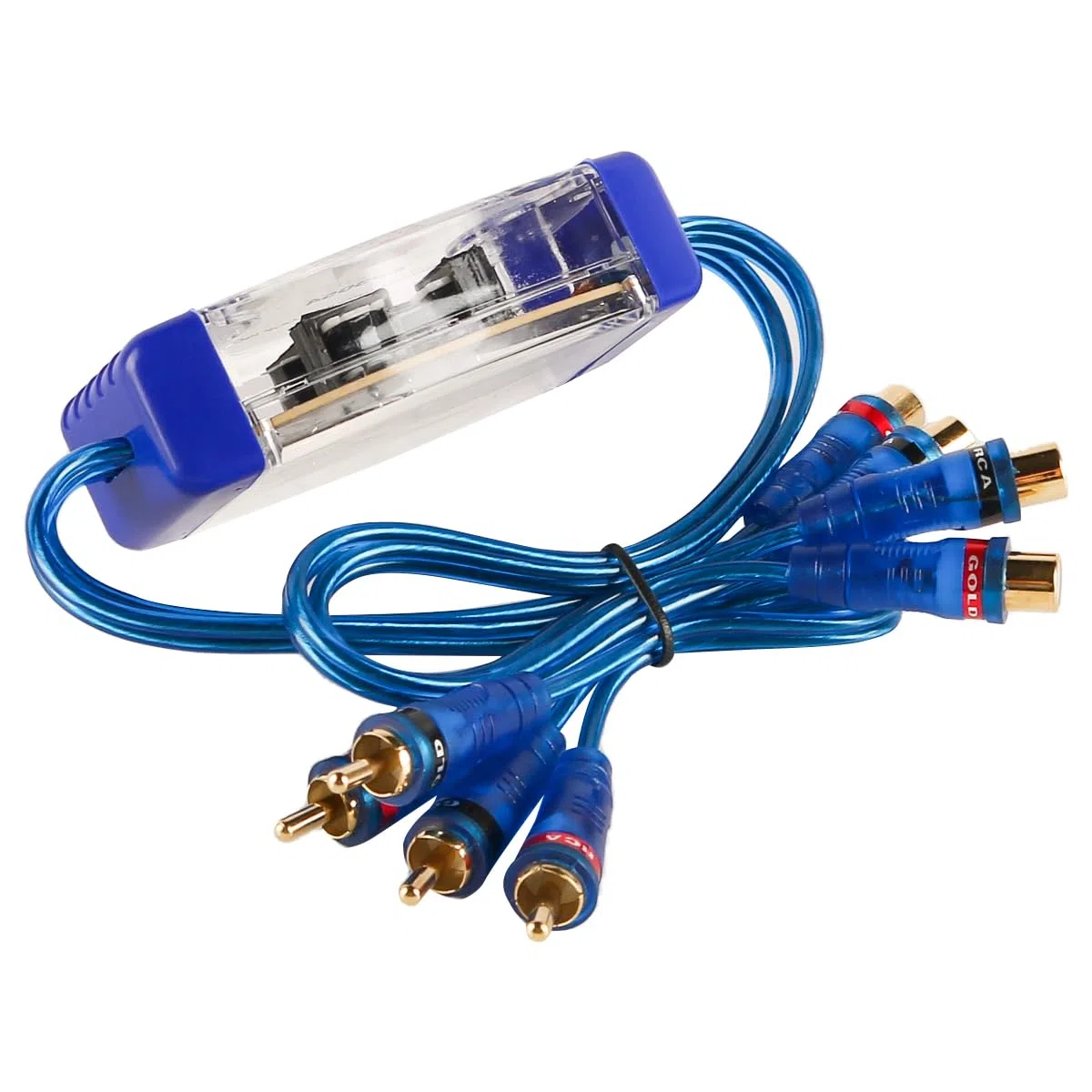 Filtro antirumore Audio RCA a 4 canali, isolatore di Loop di Terra, isolatore di Rumore Audio per Auto da 50 W per sistemi Audio per Auto con Amplificatore e Altoparlante (65 cm)