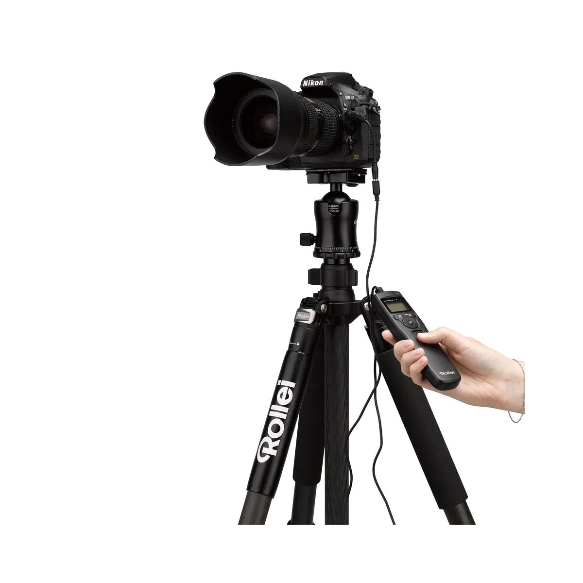 Rollei Cavo di scatto Nikon - Telecomando con Schermo LCD con Retroilluminazione - Nero