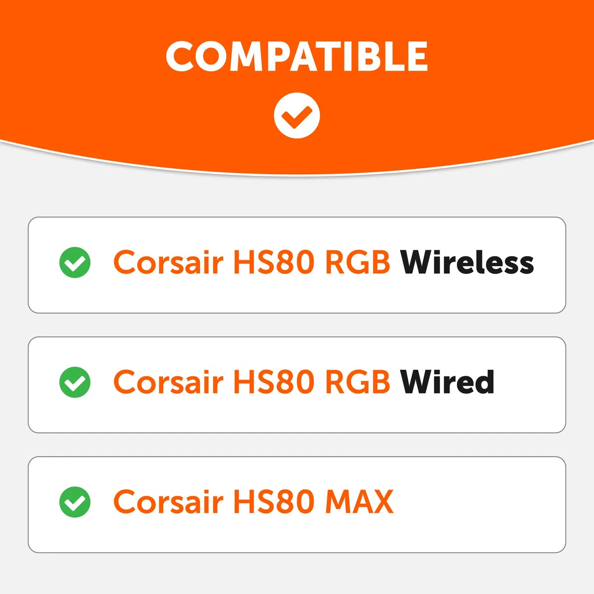 WC FreeZe HS80 - Cuscinetti auricolari in gel di raffreddamento per Corsair HS80 RGB wireless, cablato e HS80 Max di Wicked Cushions - Maggiore comfort, spessore | Black