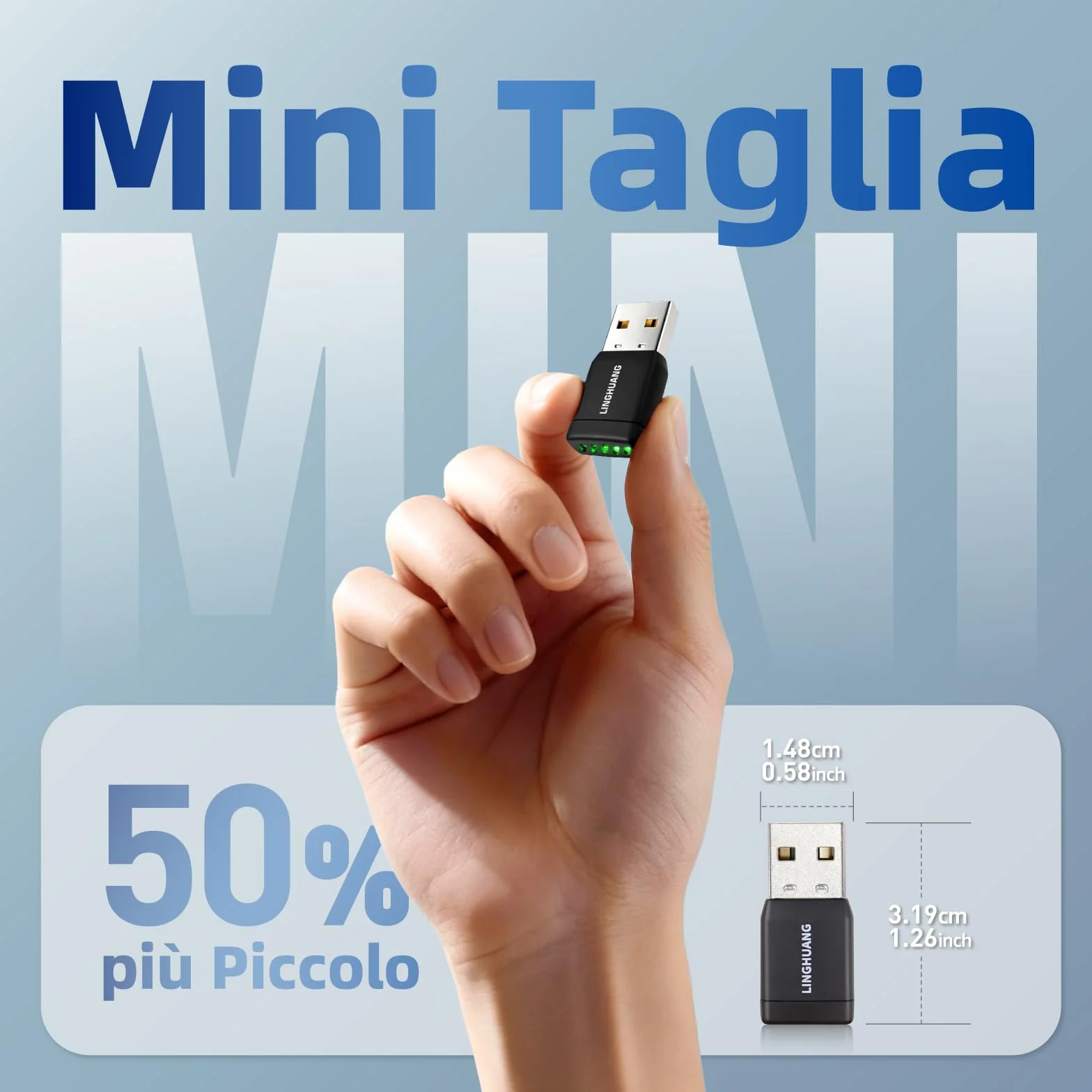 LINGHUANG Adattatore Carplay Wireless & Mini Adattatore Android Auto Wireless, Converte il Cavo in un Senza Fili, Plug & Play, Connessione Veloce e Stabile, Compatibile con iOS 10+ & Android 11+