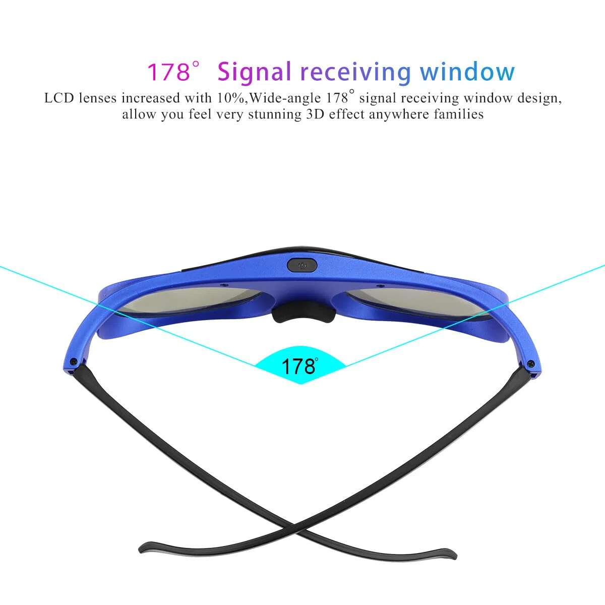 Occhiali 3D ONEVER Ricaricabili Occhiali 3D per tutti i proiettori DLP Link 3D Ricaricabili Compatibile con Acer ViewSonic BenQ Optoma Viewsonic DLP Proiettore