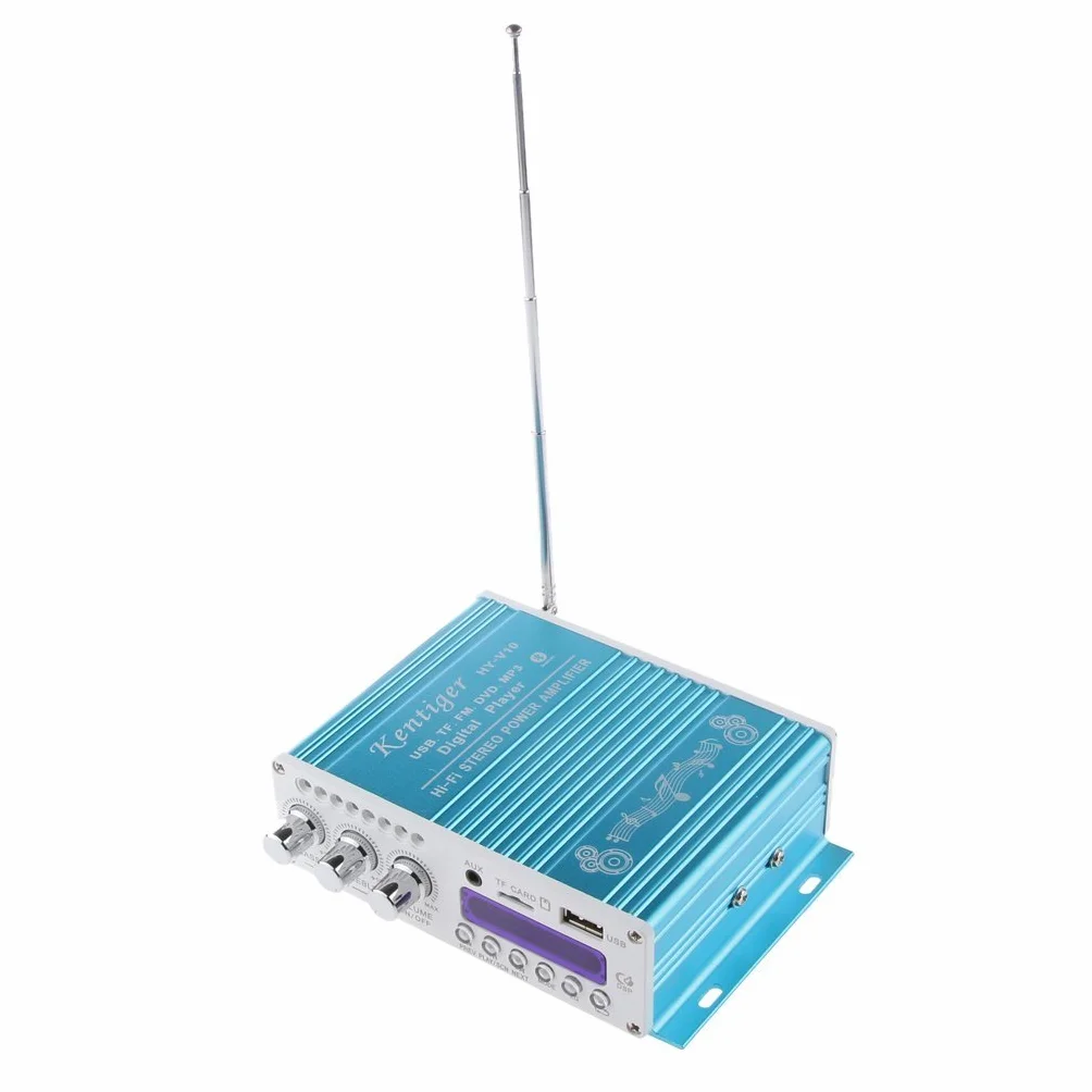 Mini Bluetooth Hi-Fi Audio Stereo AMP Bass Booster MP4 12V di sostegno FM / MP3 / TF/USB/DVD per automobile Auto Moto Auto CD DVD