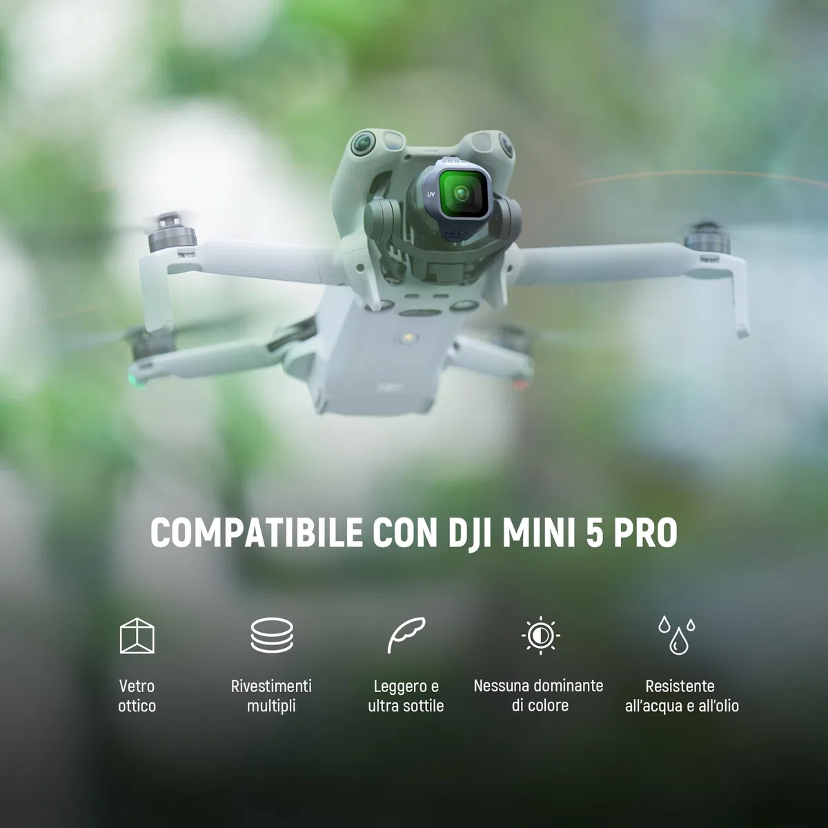 NEEWER Filtro UV Compatibile con DJI Mini 5 Pro Drone, Filtro Protettivo a Scatto per Obiettivo della Fotocamera in Vetro Ottico Multistrato, Accessori per Fotografia Videografia Aerea