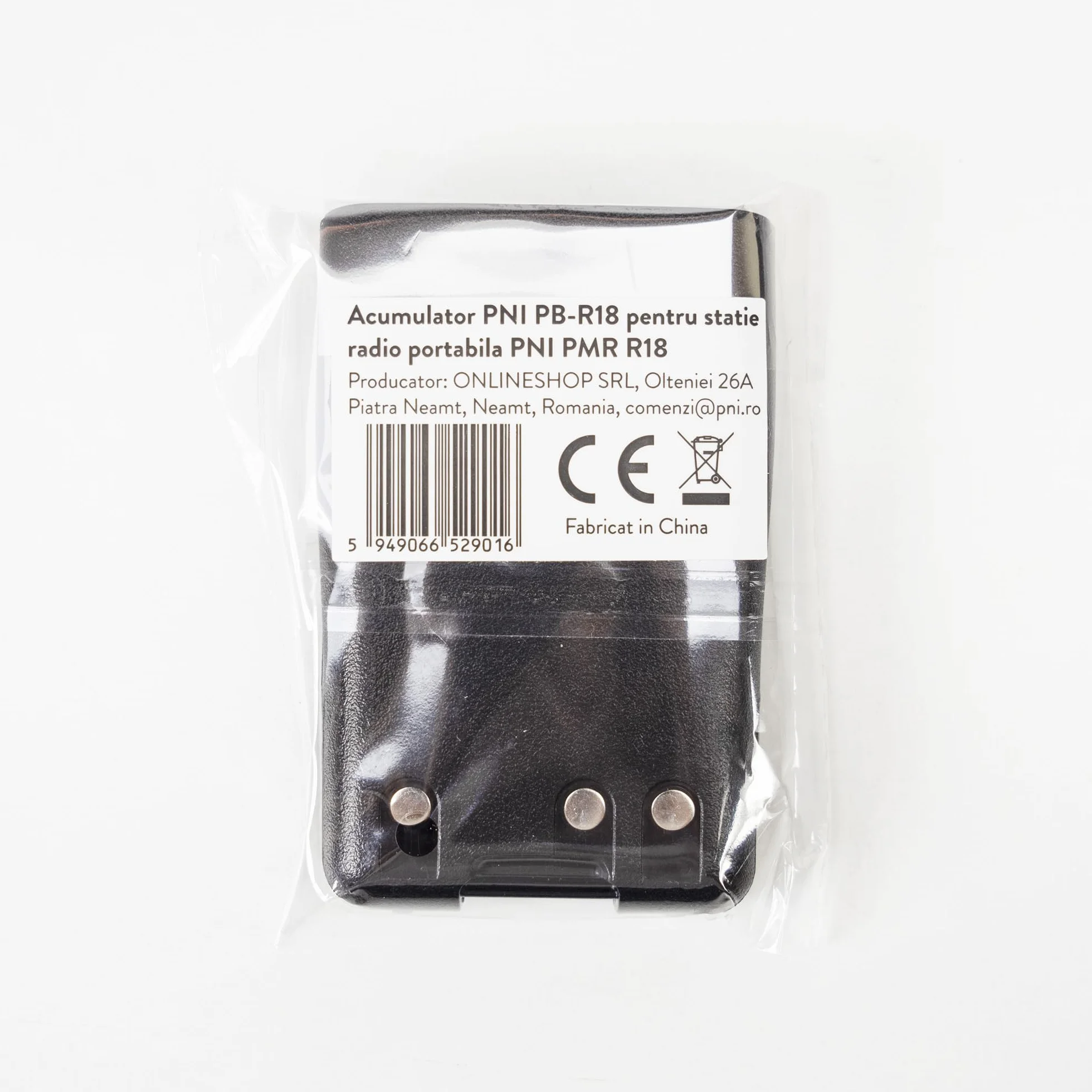 PNI Batteria PB-R18 per stazione radio portatile PNI PMR R18, Li-Ion, 1600 mAh, 7,4 V