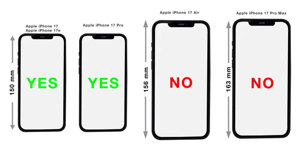 Marsupio per Apple iPhone 17 I iPhone 17 Pro, pelle nera, chiusura magnetica, clip per cintura