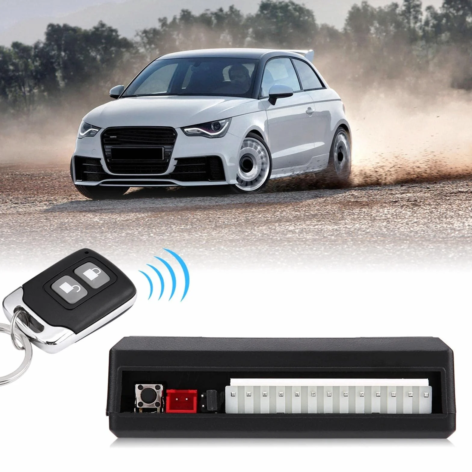 Aramox Kit di Controllo Remoto per Chiusura Centralizzata Auto, Accesso Senza Chiave Modello LB-405/L237 con Rilascio Bagagliaio