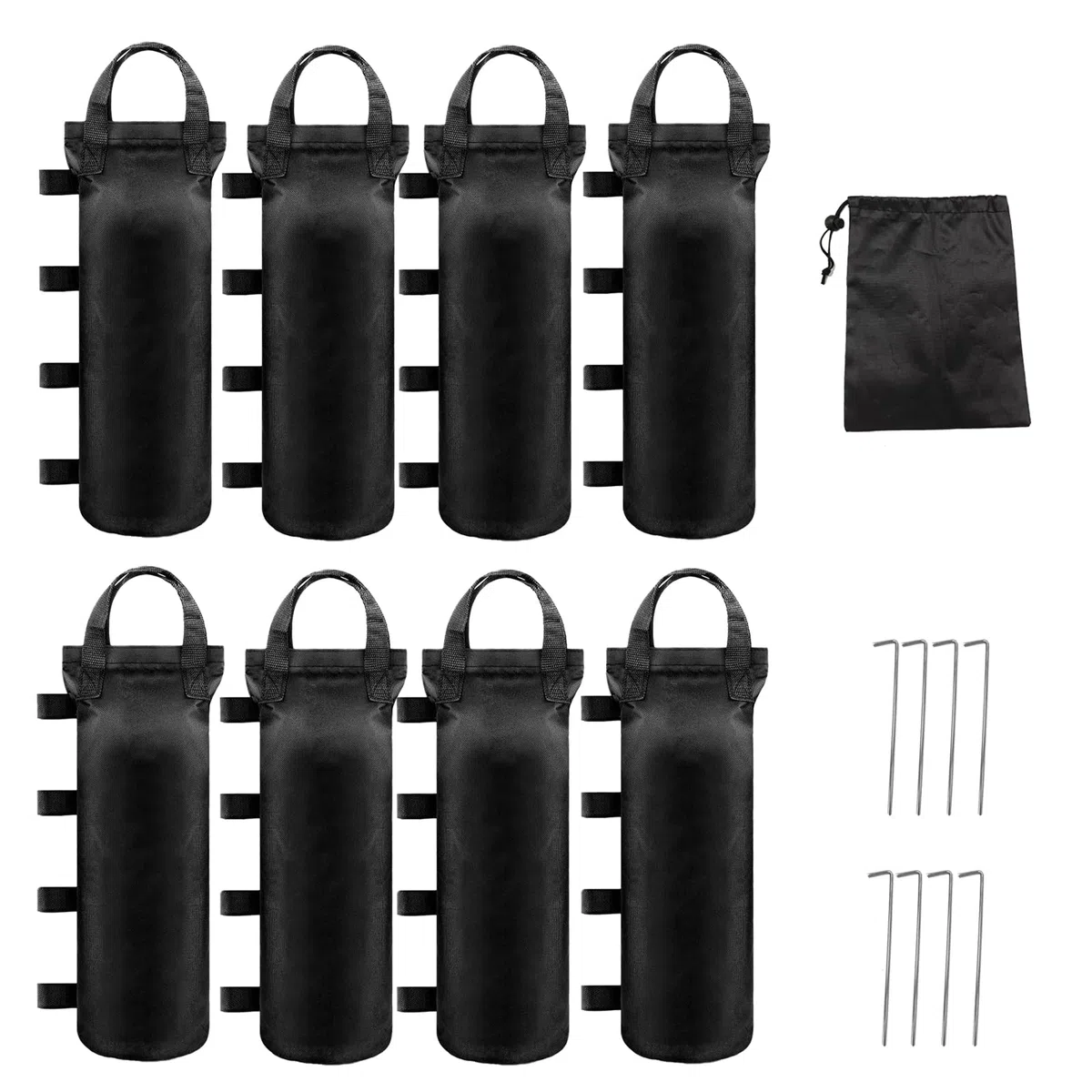 Pesi per gazebo, set da 8 sacchi di sabbia per gazebo, sacchi di sabbia 800D Oxford da appesantire con chiodi fissi, per gazebo, tenda da giardino