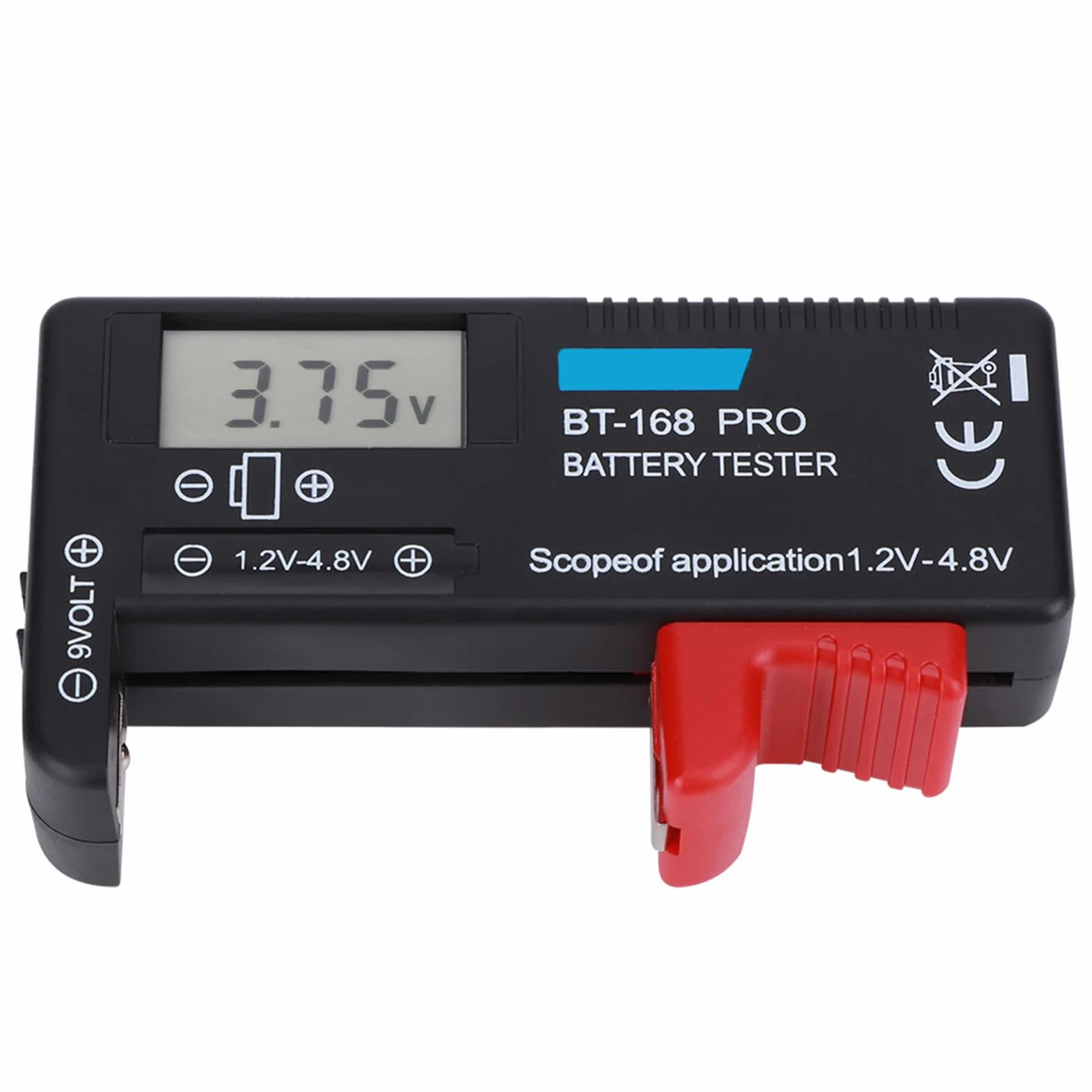 Tester Digitale della Batteria BT-168PRO, Tester del Livello di Durata della Batteria con Display LCD per CR2032 LR44 L736 6F22 9V AAA AA D C 16340 14500 10440, ecc.