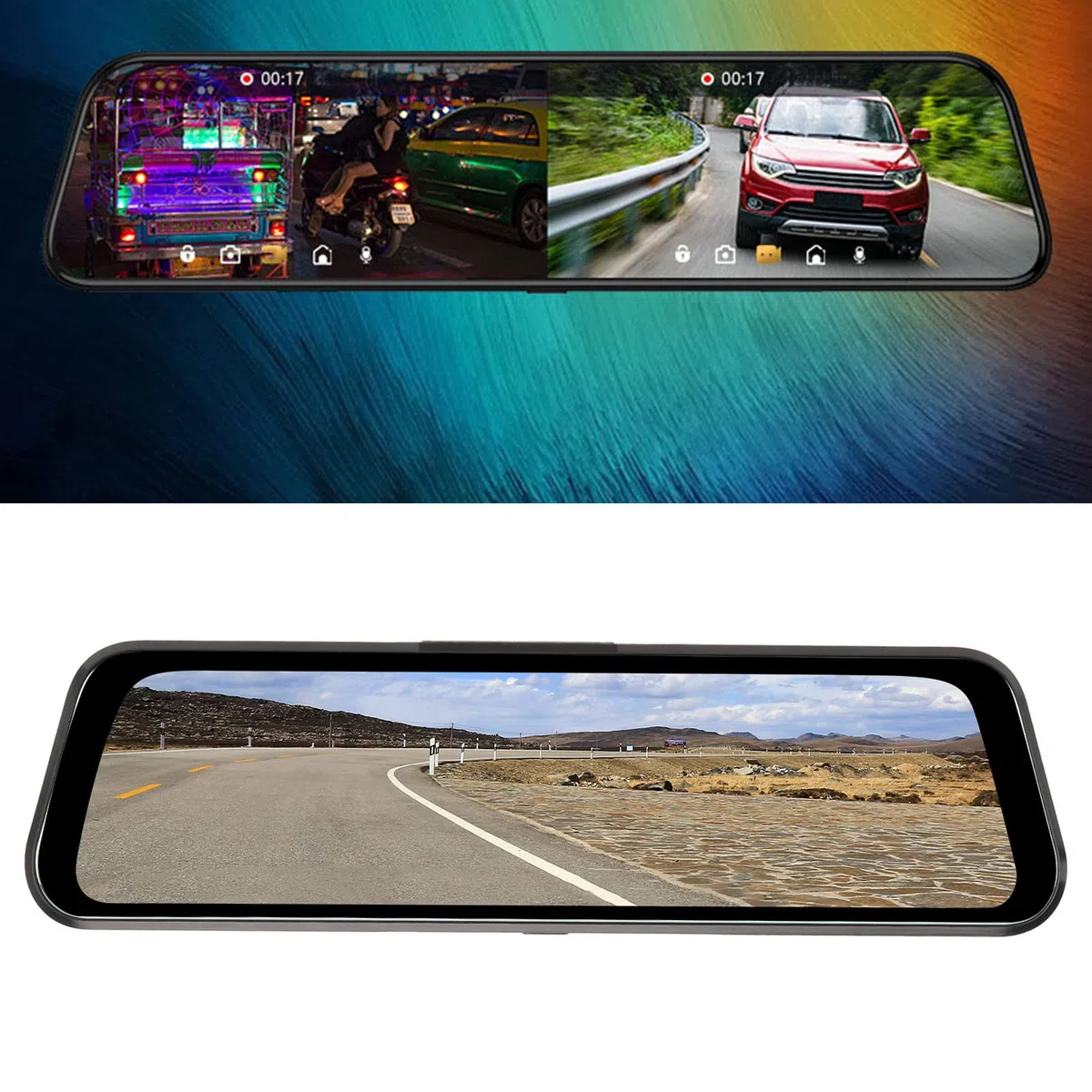 9in Vista Posteriore Specchio Auto Registratore 2K HD Night WiFi Connetti 170 Gradi Dash CAM CONTROLLO ANGOLO DI ANGOLA PER CAR K66 (K66)