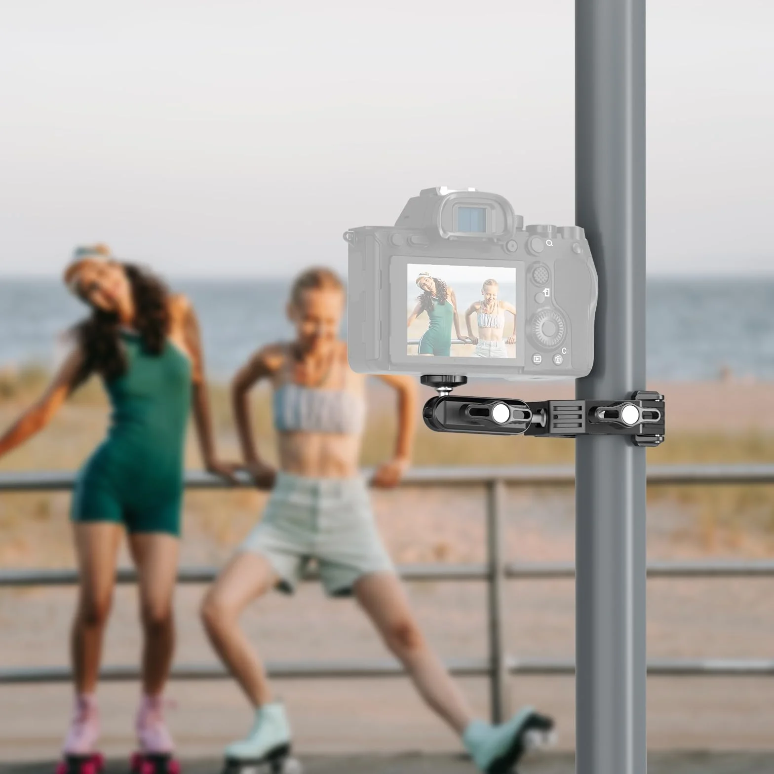NEEWER Super Clamp con 3" Magic Arm a Doppia Testa Sferica, Cold Shoe, Filetto 1/4", Adattatore Telefono/Action Camera per Treppiede Tavolo Barra Aste Gimbal, Compatibili con SmallRig GoPro DJI, ST83