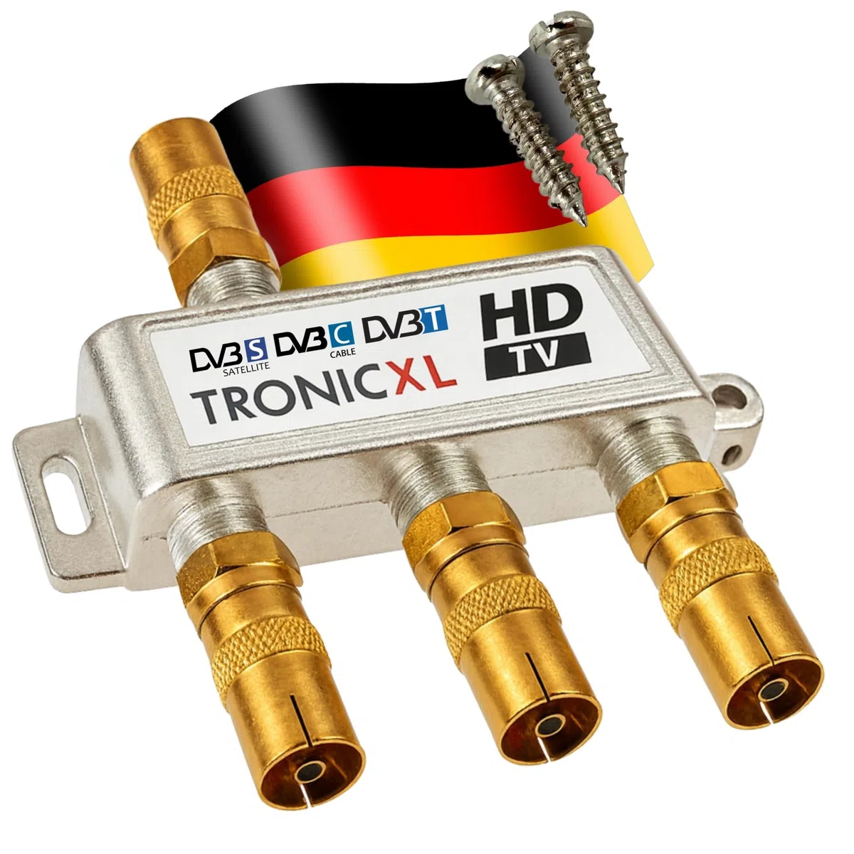 TronicXL - Splitter coassiale per antenna di alta qualità, presa femmina per DVBT, DVBT2, DVBC, SAT, per TV via cavo, Unitymedia, Vodafone, NetAachen, Primacom, tv HD, 3D, 4K