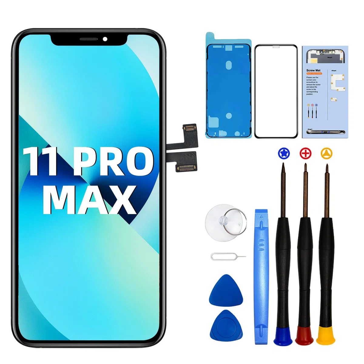 DTD Schermo per iPhone 11 PRO Max, Display per iPhone 11 PRO Max, LCD Touch Screen Digitizer Parti di Ricambio con Strumenti di Riparazione